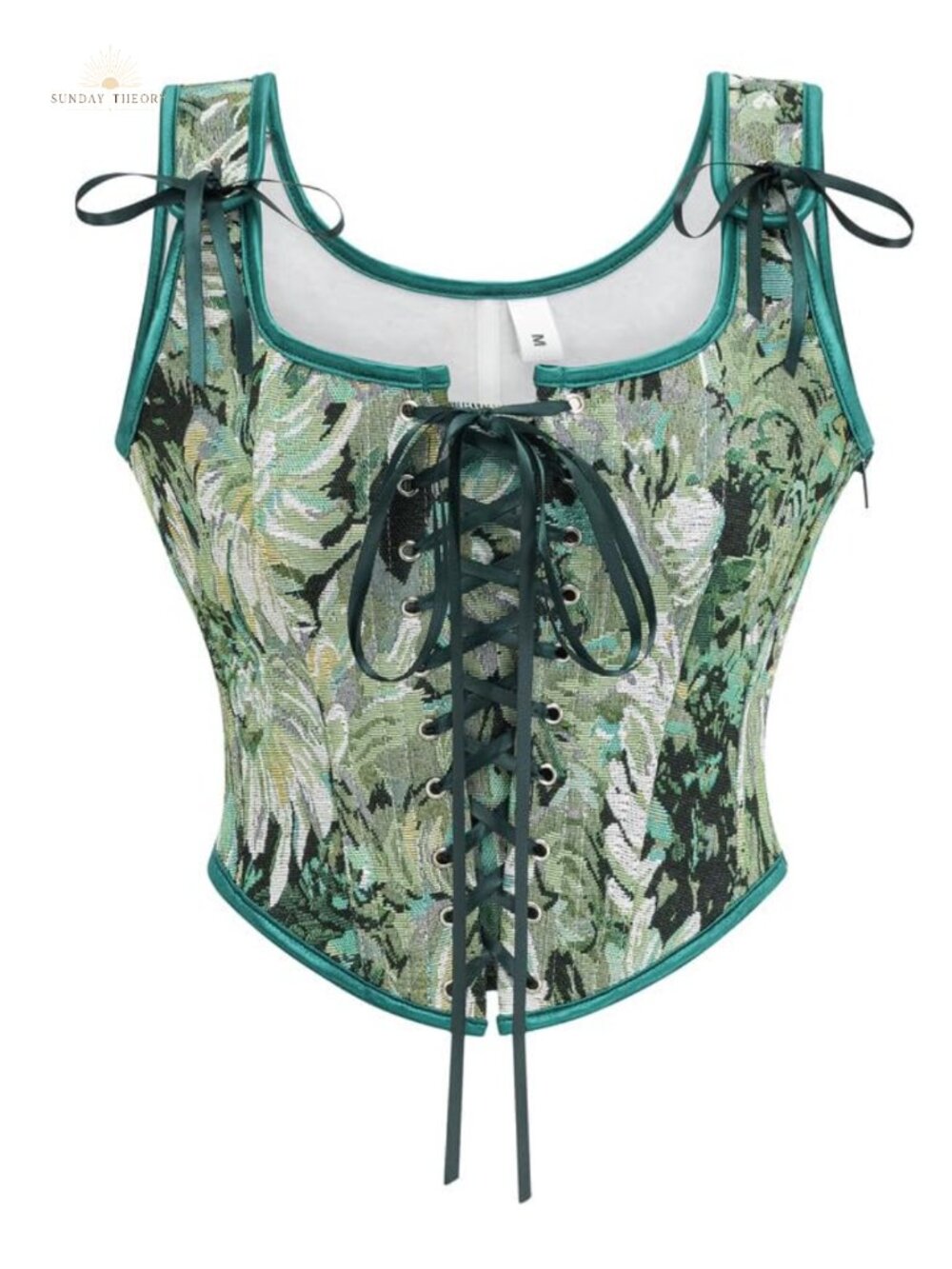 Women's Vintage Lace Trim Corset Bustier Asymmetrical Hem Renaissance
